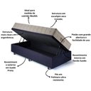 Ver imagem 5 de Base Box Baú 96x203 Suede com Colchão Airtech Ortobom Molas Ensacadas