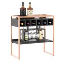 Ver imagem 2 de Aparador Adega Bar Preto/cobre com Prateleira e Nichos para Vinhos - Pleno