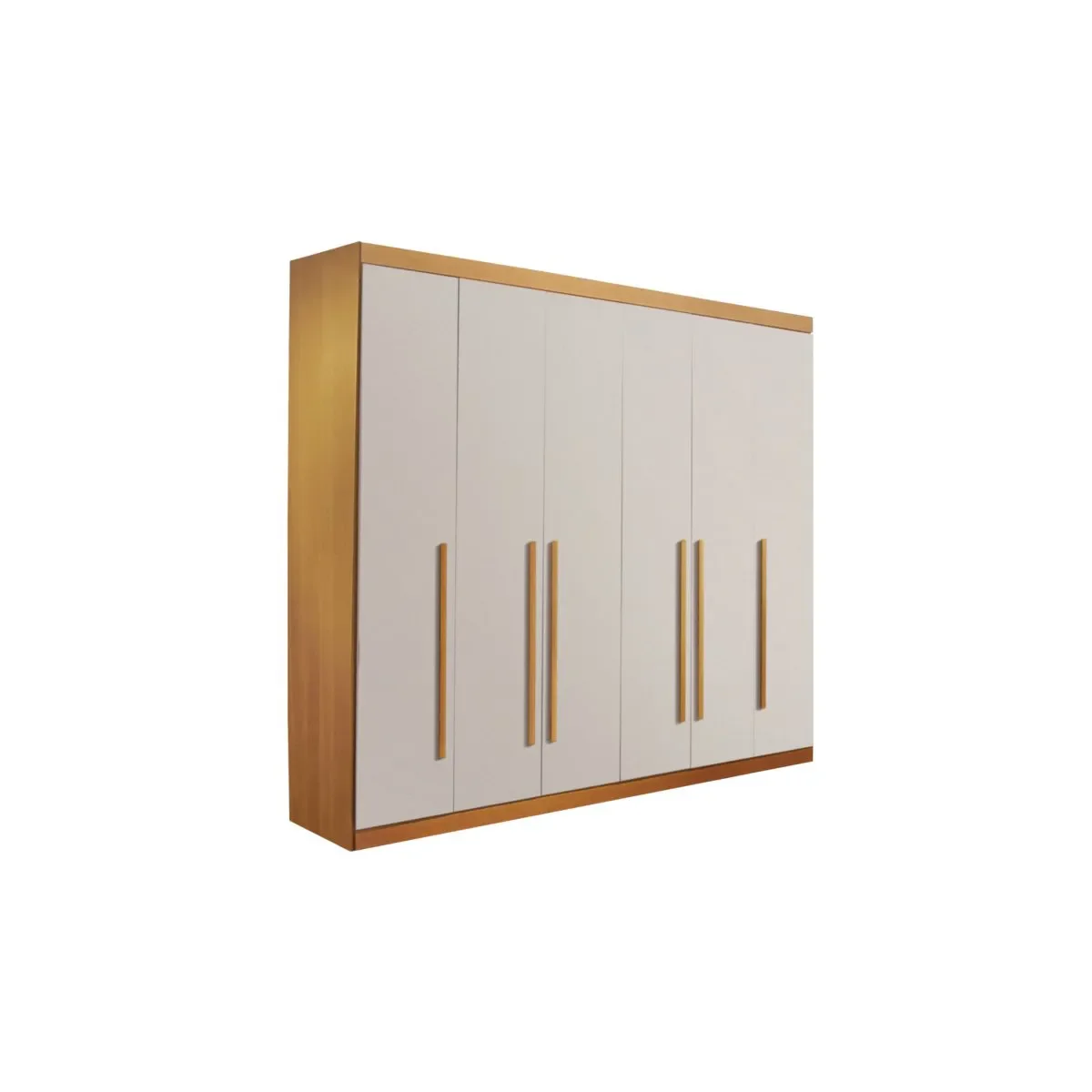 Guarda Roupa Casal Olímpia 6 Portas 6 Gavetas Divisao Ele e Ela:cinamomo / Off White - 2