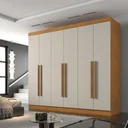 Ver imagem 1 de Guarda Roupa Casal Olímpia 6 Portas 6 Gavetas Divisao Ele e Ela:cinamomo / Off White
