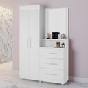 Ver imagem 1 de Guarda-roupa Solteiro com Espelho Penteadeira 2 Portas Onix Luxo -móveis Primus - Branco