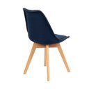 Ver imagem 6 de Kit 2 Cadeiras Charles Eames Leda Veludo Estofada Base Madeira - Azul