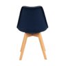 Kit 2 Cadeiras Charles Eames Leda Veludo Estofada Base Madeira - Azul - 5