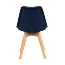 Ver imagem 5 de Kit 2 Cadeiras Charles Eames Leda Veludo Estofada Base Madeira - Azul