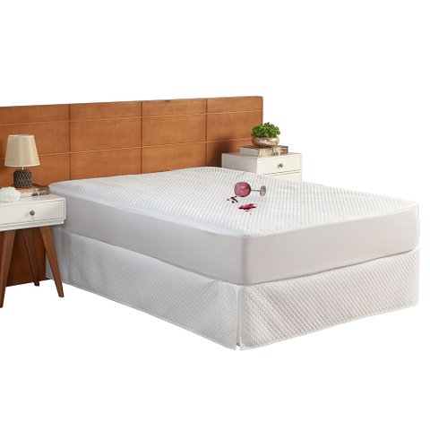 Protetor de Colchão Matelado Impermeável Solteiro 1 Peça 100% Poliéster - Branco