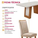 Ver imagem 7 de Conjunto de Jantar Carolina 6 Lugares Tampo MDF com Vidro Cadeiras Lira Vel Creme Off White 180cm