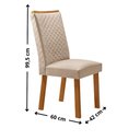 Ver imagem 3 de Conjunto de Jantar Carolina 6 Lugares Tampo MDF com Vidro Cadeiras Lira Vel Creme Off White 180cm