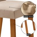 Ver imagem 4 de Conjunto de Jantar Carolina 6 Lugares Tampo MDF com Vidro Cadeiras Lira Vel Creme Off White 180cm