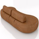 Ver imagem 7 de Sofá 4 Lugares Orgânico para Sala Living 280cm Vasti M03 Couríssimo Whisky - Lyam Decor