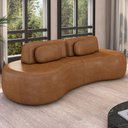 Ver imagem 3 de Sofá 4 Lugares Orgânico para Sala Living 280cm Vasti M03 Couríssimo Whisky - Lyam Decor