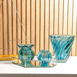 Vaso Trouxinha em Cristal Murano Aquamarine Love P - 2
