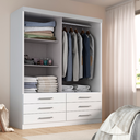 Ver imagem 3 de Guarda-Roupa Solteiro 2 Portas Correr 6 Gavetas Capri