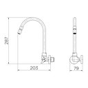 Ver imagem 4 de Torneira Docol Nova Trio 1258306 de Parede Cromada