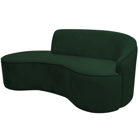 Sofá Curvo 2 Lugares 150cm Eron Braço Esquerdo Veludo Verde - Nexta Casa