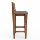 Ver imagem 7 de Kit 02 Banquetas Altas Lenna 99cm em Madeira e Encosto Estofado Linho Cinza - Abmaza