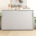 Ver imagem 3 de Armário Escritório 120cm 2 Portas de Correr e Prateleiras F5 Cor:cinza