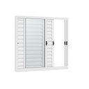 Ver imagem 2 de Janelas de Aço Veneziana de Correr Lateral R-120 - 3 Folhas C/ Vidro- Epox Branco:100x120