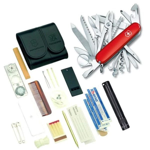 kit Sobrevivência Victorinox Canivete Swisschamp Lanterna e 21