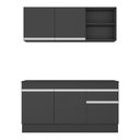 Ver imagem 7 de Armário de Cozinha Compacta com Rodapé Veneza Multimóveis Mp2114.898 Preto/branco