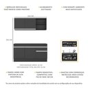 Ver imagem 4 de Armário de Cozinha Compacta com Rodapé Veneza Multimóveis Mp2114.898 Preto/branco