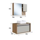 Ver imagem 3 de Conjunto Banheiro Gabinete com Cuba e Espelheira Toalheiro 80cm Suspenso Multimóveis Crpro-CON037