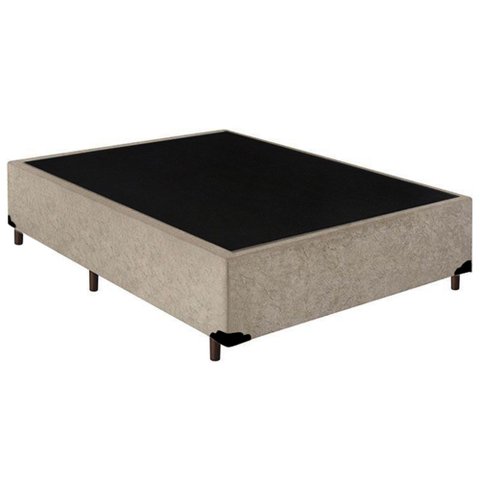 Cama Box Casal Suede Sereneprime Bege 138x188x40