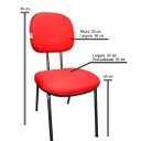 Ver imagem 4 de Kit 6 Cadeira Secretaria Fixa Pé Palito Jserrano:Vermelho