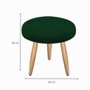 Ver imagem 3 de Kit Poltrona Opala Talita Cadeira Decorativa + Puff Redondo Pés Palito Mercado Dos Móveis:verde Escu