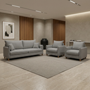 Ver imagem 1 de Kit Conjunto Sofá Living Córdoba e Duas Poltronas Tecido Linho Cinza Claro 2,00m