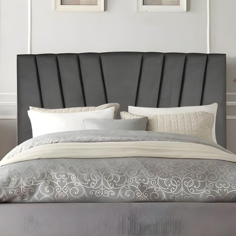 Cabeceira King Cama Box Estofada 195 Cm Lile Corino:cinza
