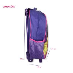 Kit Mochila Infantil Princesas 3 em 1 - Disponível em 2 Cores Cor:Roxa - 5