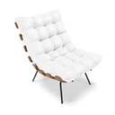 Ver imagem 7 de Kit 01 Poltrona e 01 Puff Costela Corino Branco