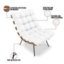 Ver imagem 5 de Kit 01 Poltrona e 01 Puff Costela Corino Branco