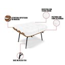 Ver imagem 4 de Kit 01 Poltrona e 01 Puff Costela Corino Branco