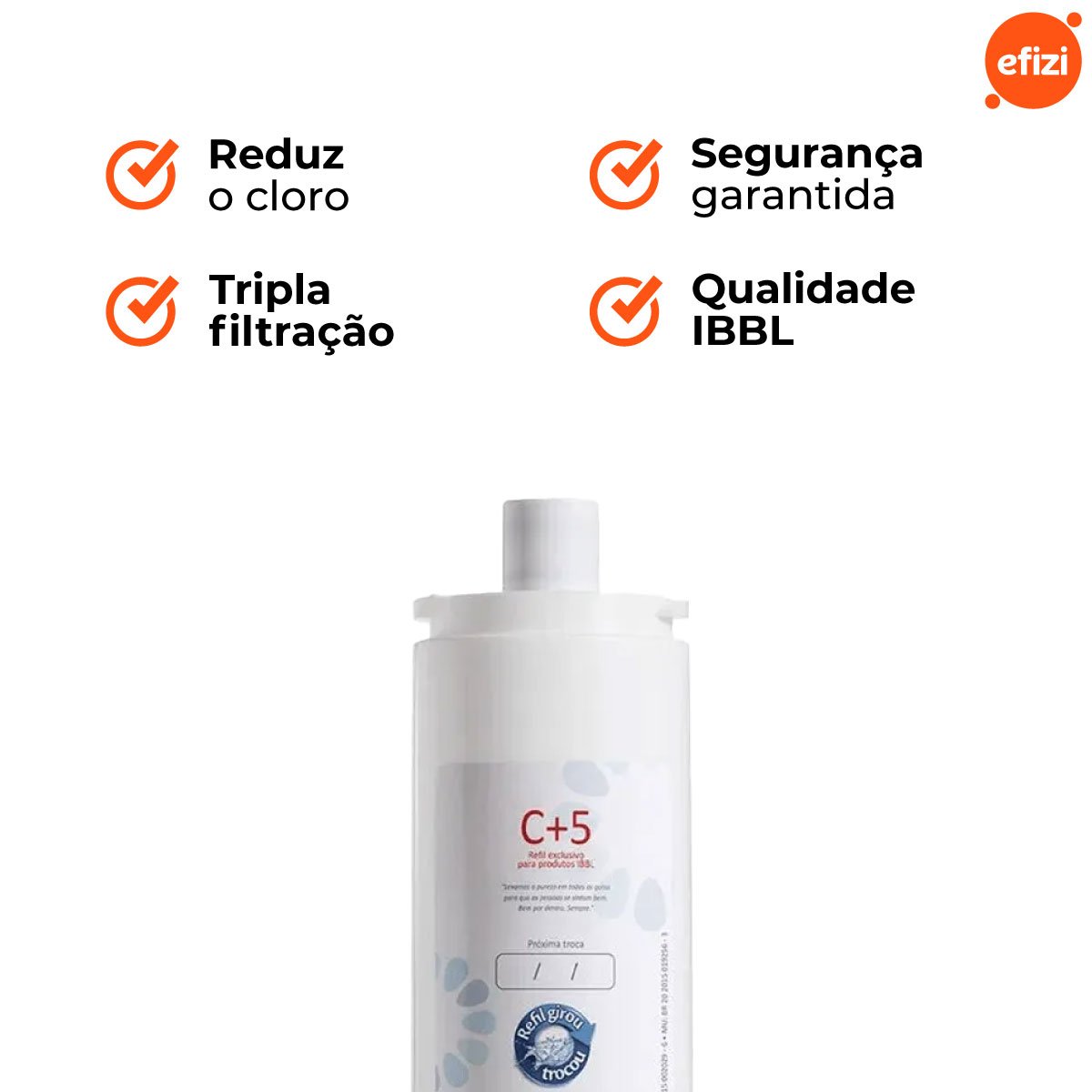 Refil Filtro C+5 Girou Trocou Reduz Cloro e Sedimentos Ibbl - 4