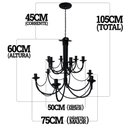 Ver imagem 2 de Luminária Rústica de Ferro Dois Andares de Teto Decoração Interna Libertas Rosas 2 Andares