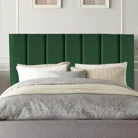Cabeceira Estofada Casal 140CM Carla II Suede Verde - D A DECOR D&A Decor