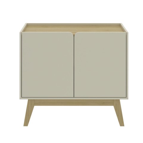 Buffet Aparador 90cm 2 Portas Pés Madeira Arenas/Carvalho Tropical BB2612