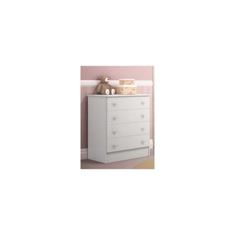 Cômoda Infantil 4 Gavetas Doce Sonho Branco - Qmovi Branco