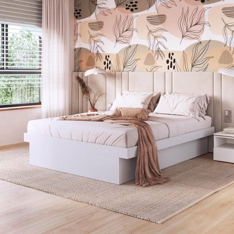 Cama Box Casal Flutuante 142,2cm com Box Baú para Armazenamento