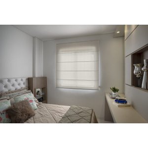 Persiana Romana (1,60Lar. x 1,50Alt.) Tecido Translucido Bege - Vogaflex