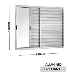 Jlt Veneziana 3 Folhas sem Grade Vidro Liso Brilhante - Economica - 100x120 (0381) - 4