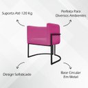 Ver imagem 3 de Kit 2 Poltronas Recepção Luna Tecido Sintético Cores Base de Ferro Preta