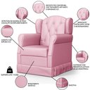 Ver imagem 3 de Poltrona de Amamentação e Descanso Fixa Lucy P04 Sintético Rosa - Mpozenato