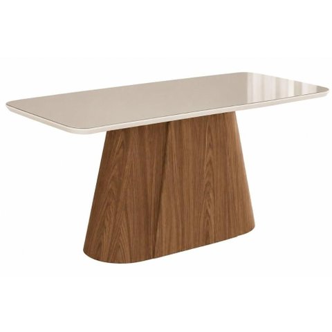 Mesa Jantar Olivia Madeirado/Vidro 200x90cm Cinamom/Of Henn