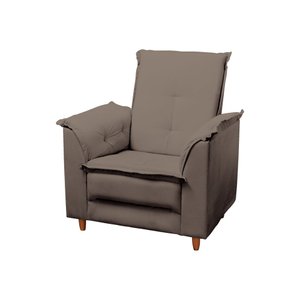 Poltrona Decorativa Luna D26 Recepção Clínica Barbearia Pés Palito Tana Decor NewBelle Decor Marrom 