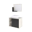 Ver imagem 1 de Conjunto Balcão C-cuba Q32 e Espelheira Soft 600 Snow C-branco Chess Snow C-preto Ônix