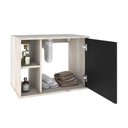 Ver imagem 3 de Conjunto Balcão C-cuba Q32 e Espelheira Soft 600 Snow C-branco Chess Snow C-preto Ônix