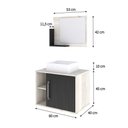 Ver imagem 4 de Conjunto Balcão C-cuba Q32 e Espelheira Soft 600 Snow C-branco Chess Snow C-preto Ônix