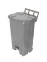 Ver imagem 1 de Cesto Plastico Quadrado com Pedal, Aro Interno e Rodas 100L - Cinza